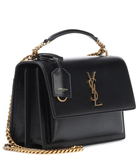 saint laurent black leather bag|medium sunset leather shoulder bag.